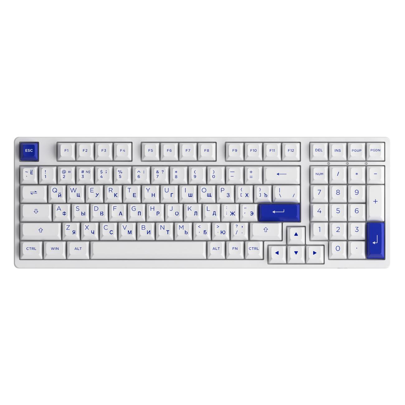 Игровая клавиатура Akko 3098B White&Blue Purple ASA profile