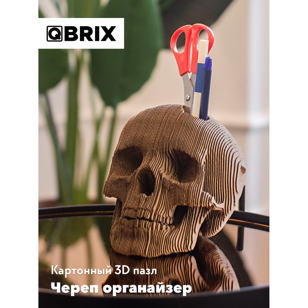 Пазл QBRIX 3D Череп органайзер