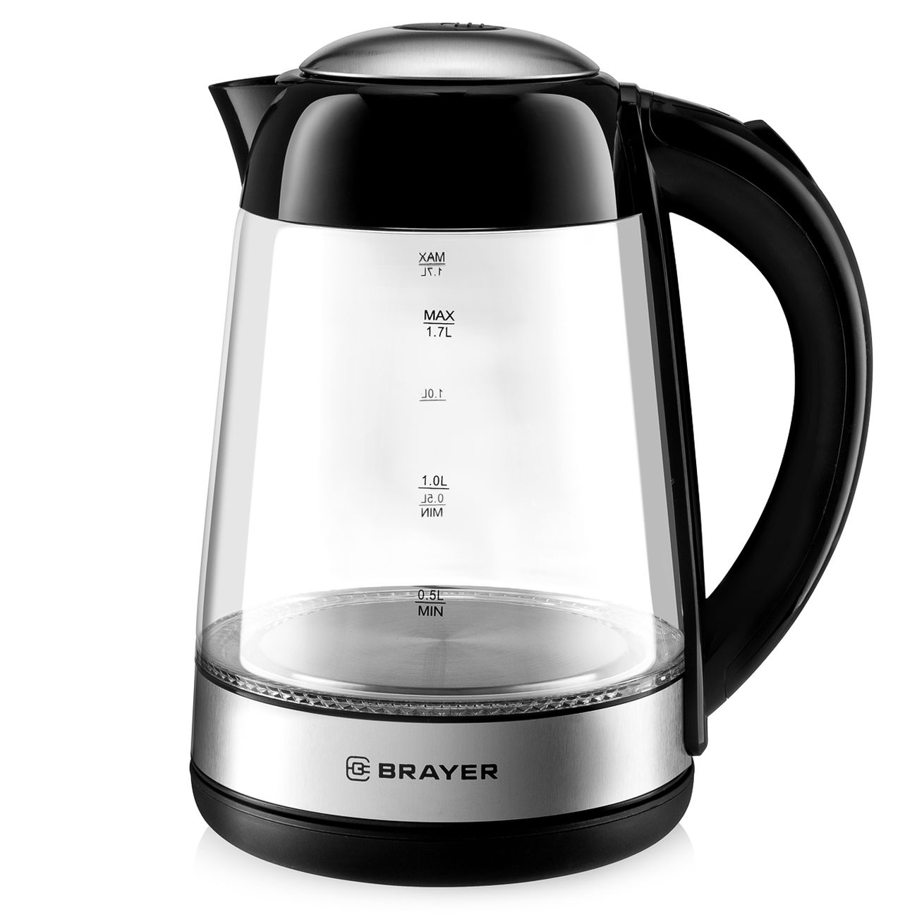 Электрочайник Brayer BR1012BK черный/серебристый