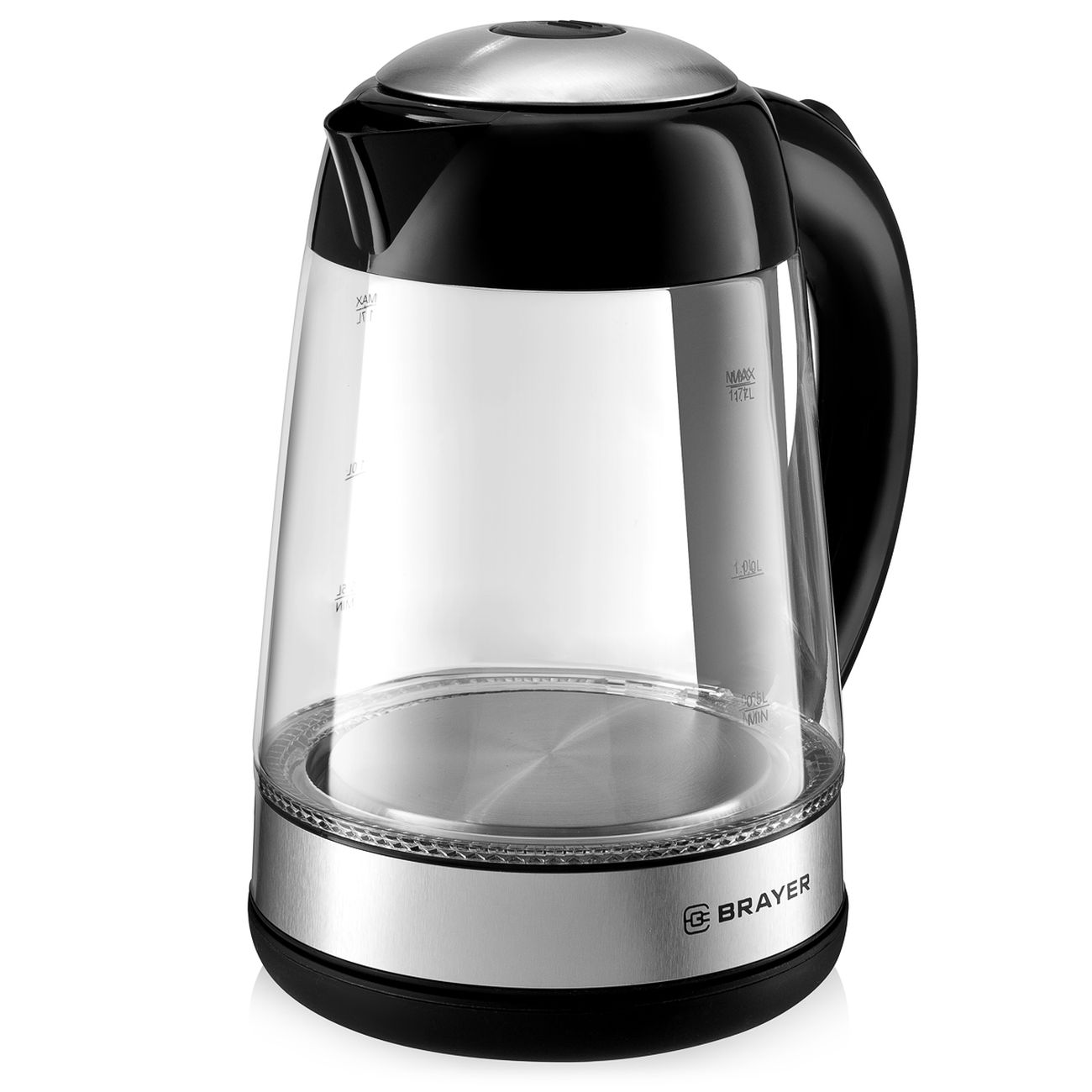Электрочайник Brayer BR1012BK черный/серебристый
