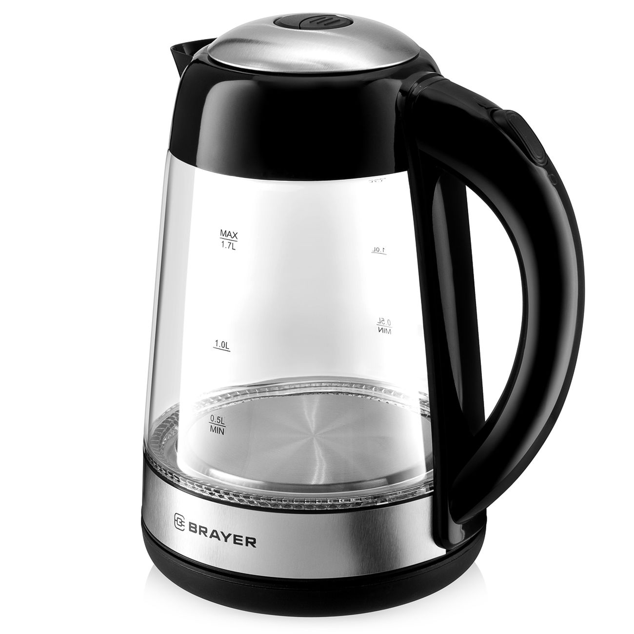Электрочайник Brayer BR1012BK черный/серебристый