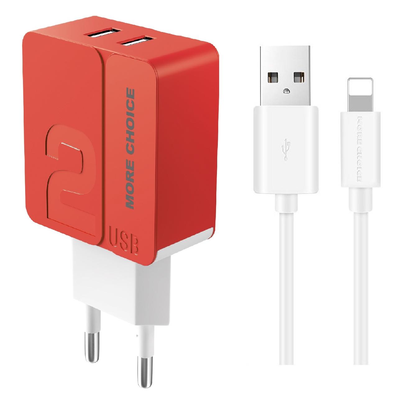 Сетевое зарядное устройство More Choice NC46i 1м Red