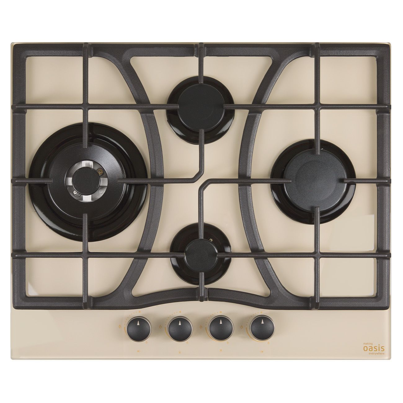 Встраиваемая газовая панель независимая Oasis P-GITT бежевая фото