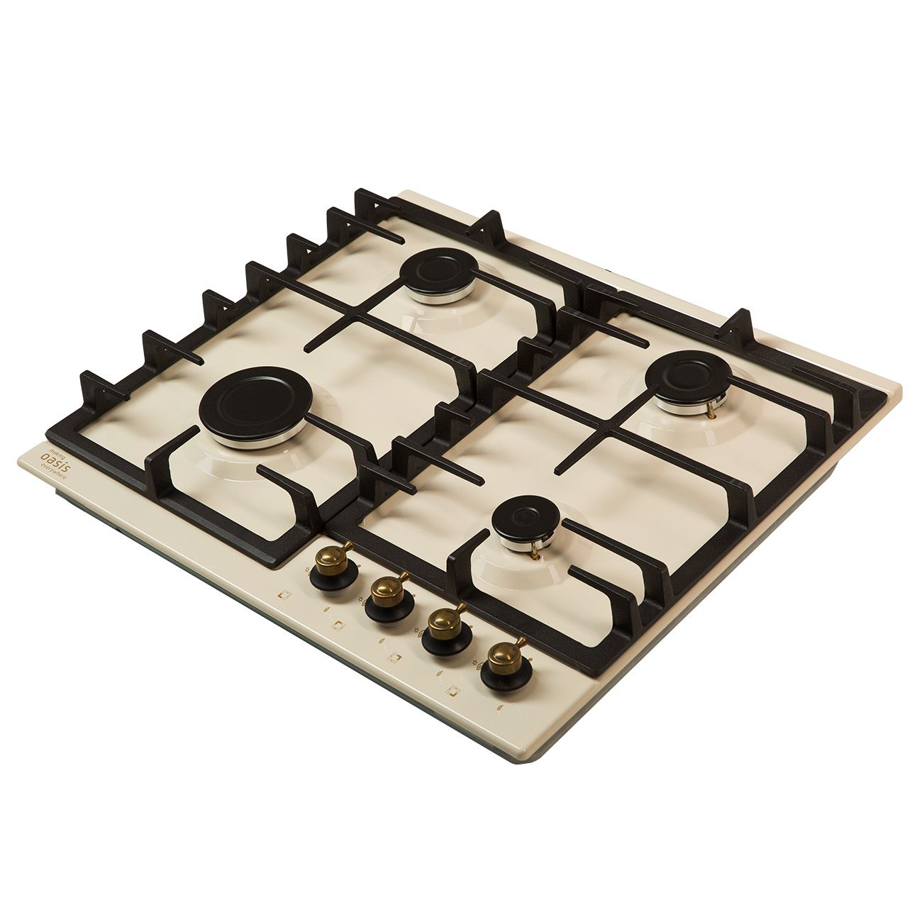 Встраиваемая газовая панель независимая Oasis P-MRRP бежевая/бронзовая