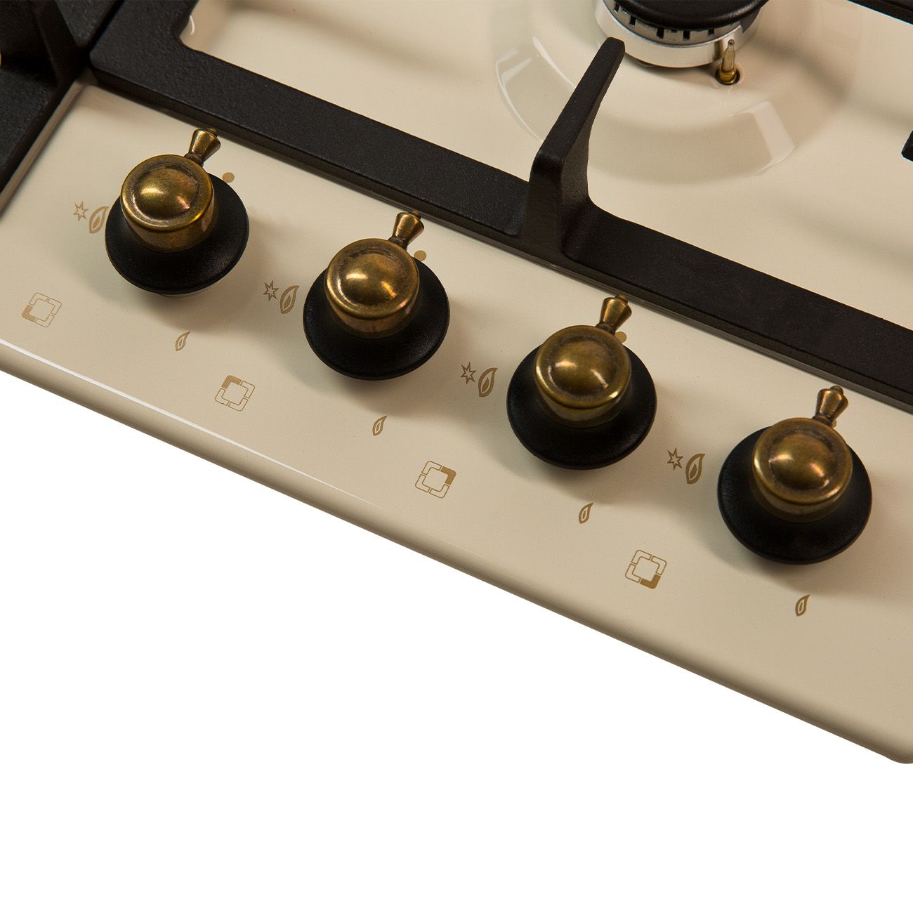 Встраиваемая газовая панель независимая Oasis P-MRRP бежевая/бронзовая