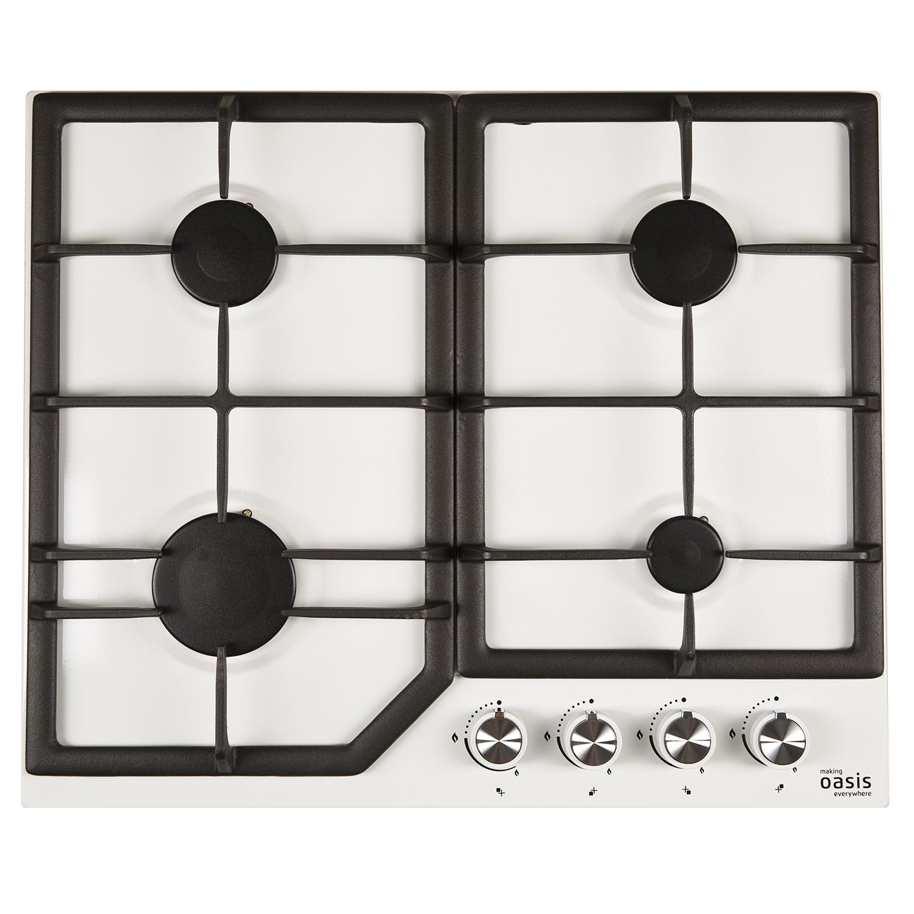 Встраиваемая газовая панель независимая Oasis P-MWR белая