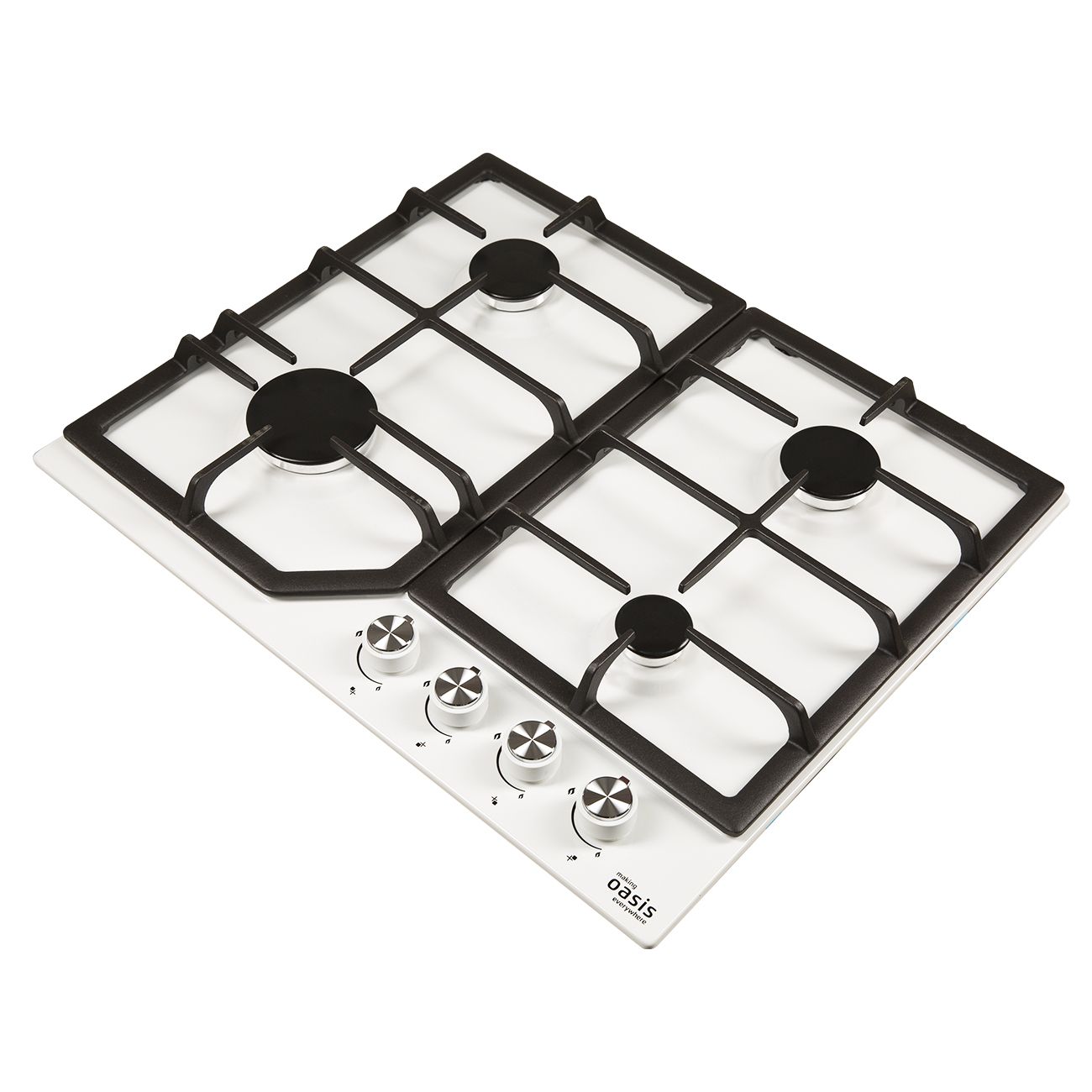 Встраиваемая газовая панель независимая Oasis P-MWR белая