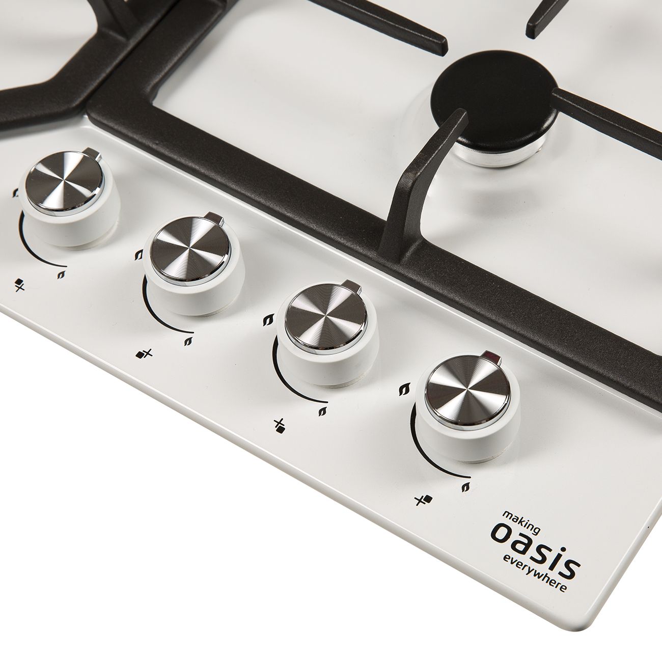 Встраиваемая газовая панель независимая Oasis P-MWR белая