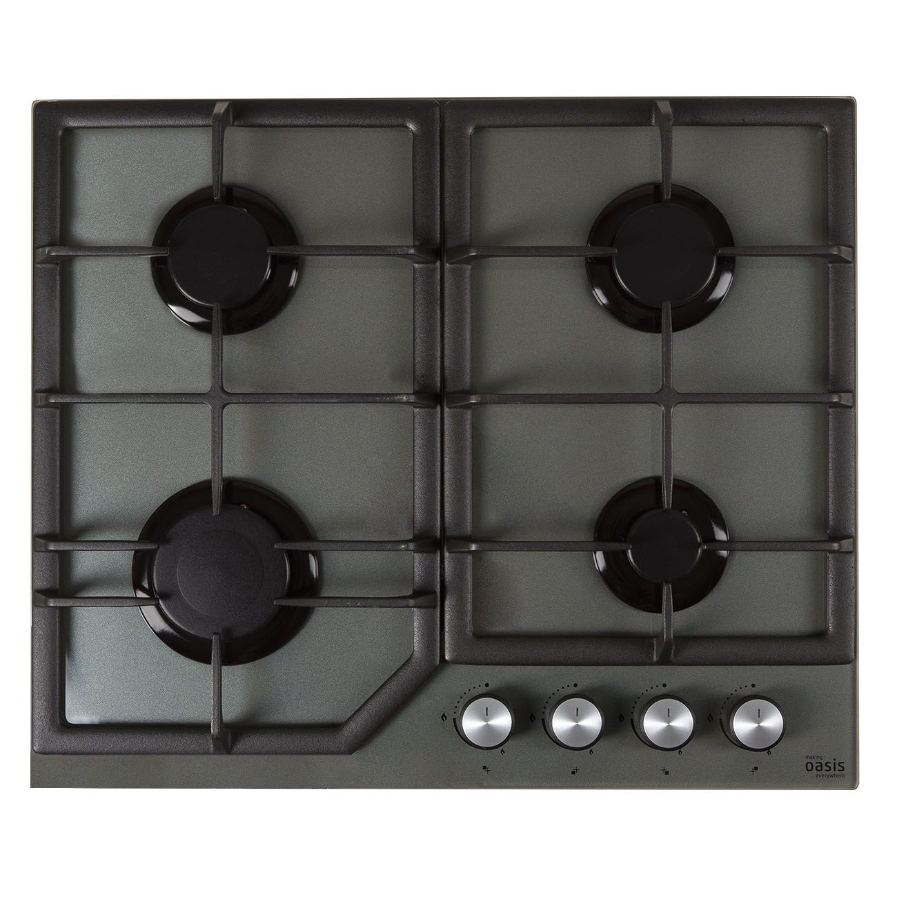 Встраиваемая газовая панель независимая Oasis P-GG серая