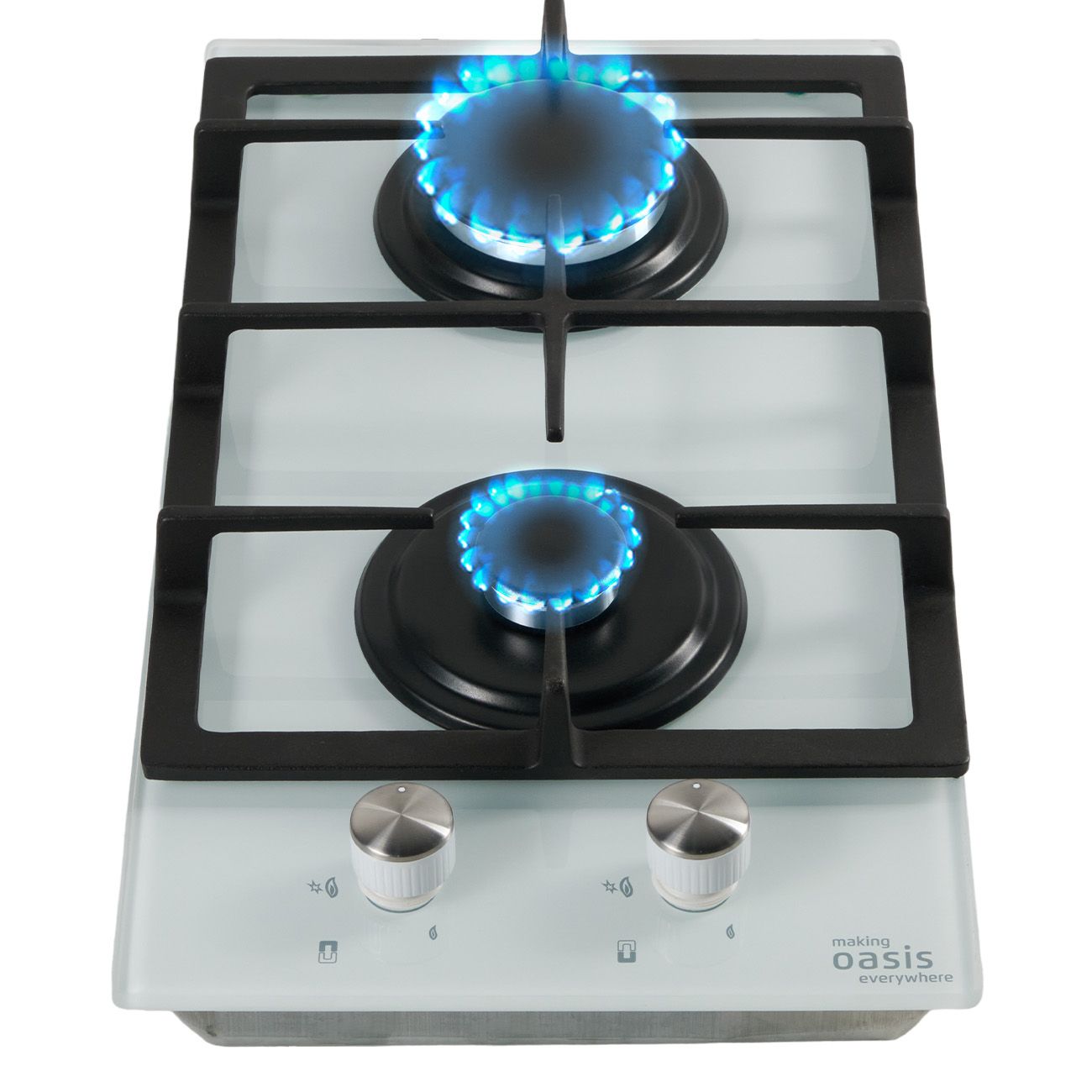 Встраиваемая модульная газовая панель независимая Oasis P-GWD белая