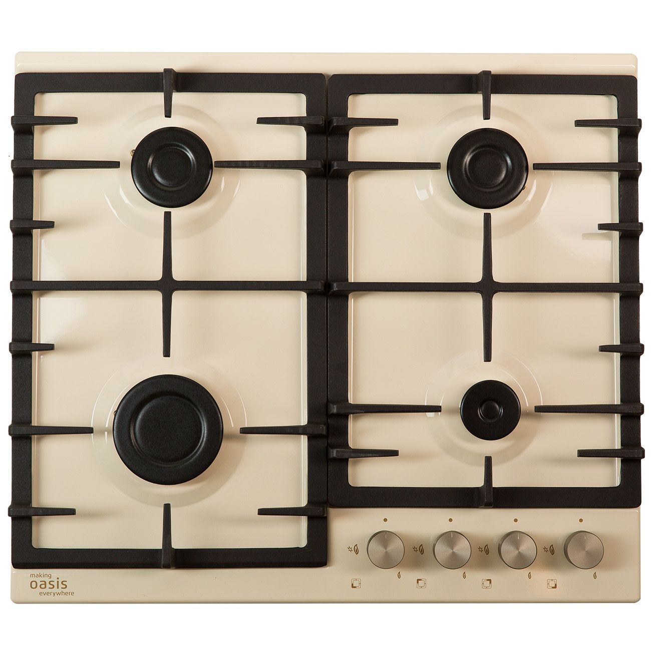 Встраиваемая газовая панель независимая Oasis P-MIRP бежевая