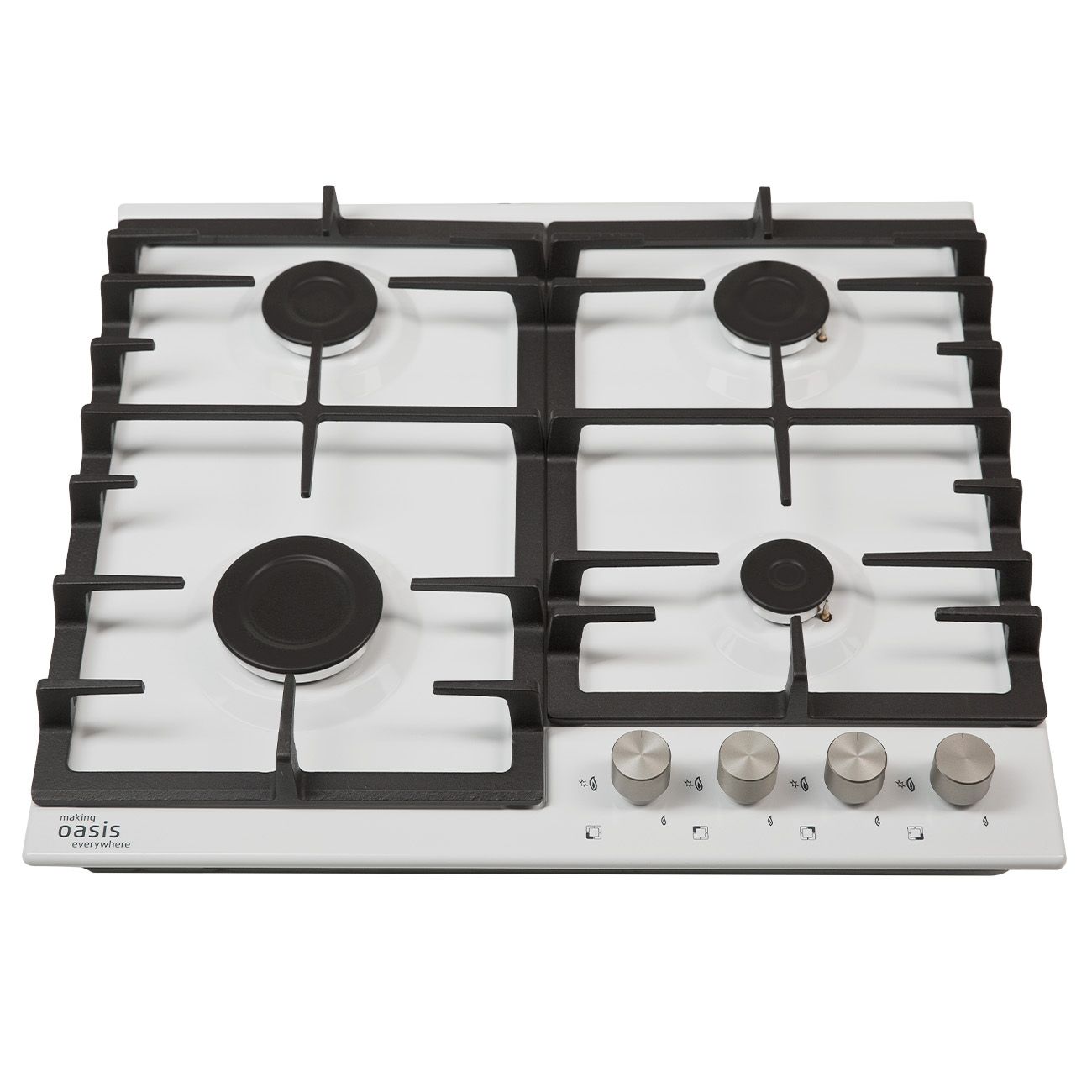 Встраиваемая газовая панель независимая Oasis P-MWRP белая