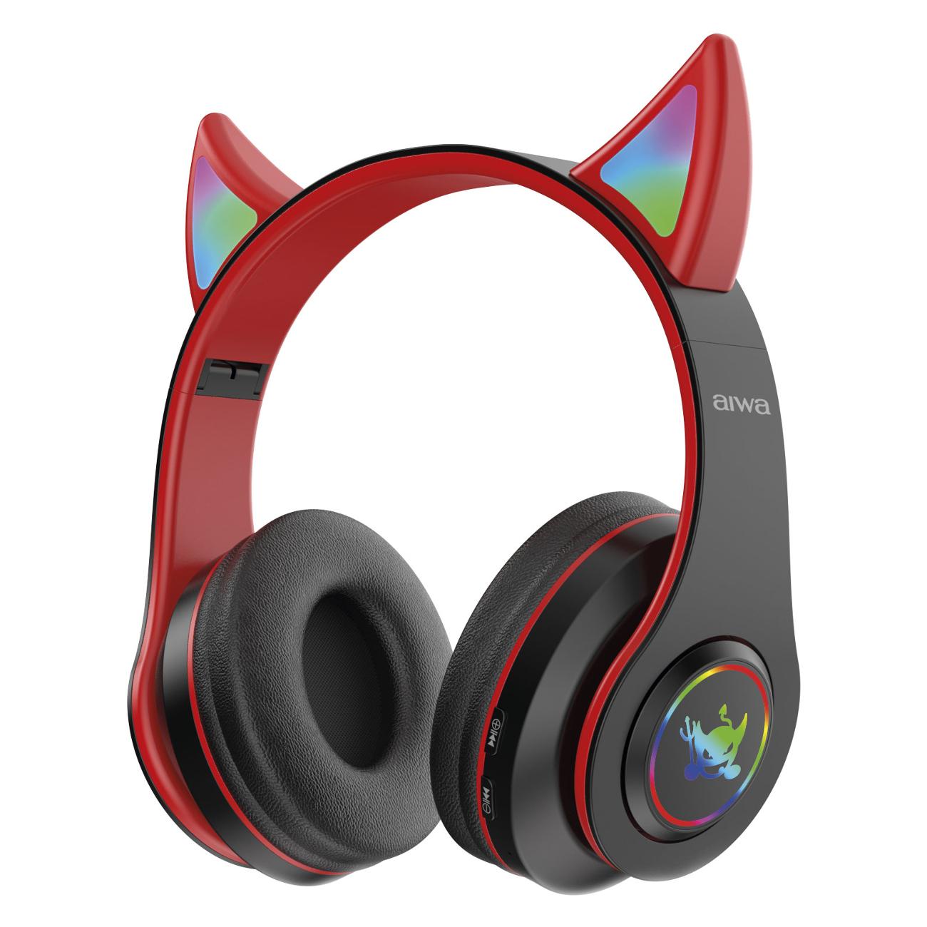 Наушники накладные Bluetooth Aiwa AW066 Red/Black