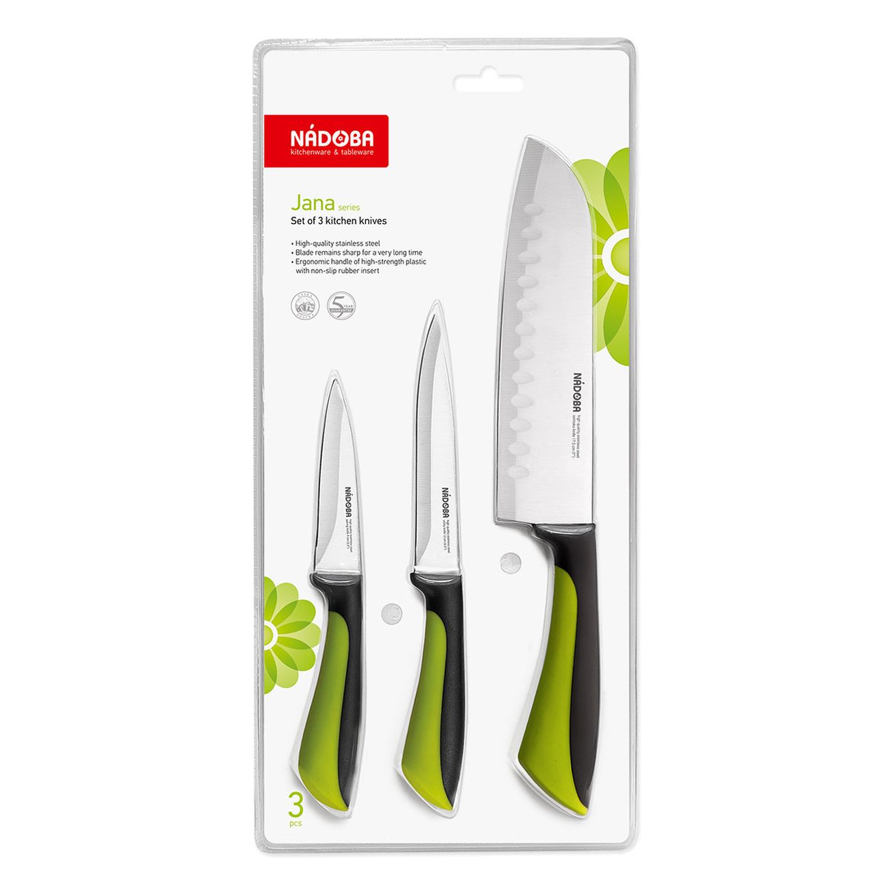 Набор кухонных ножей 3 предмета Nadoba JANA 723121