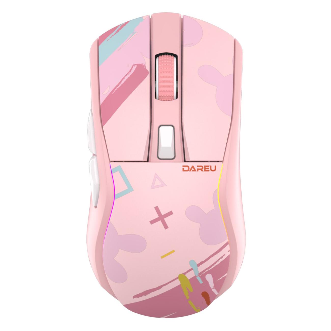 Игровая мышь беспроводная Dareu A950 розовый