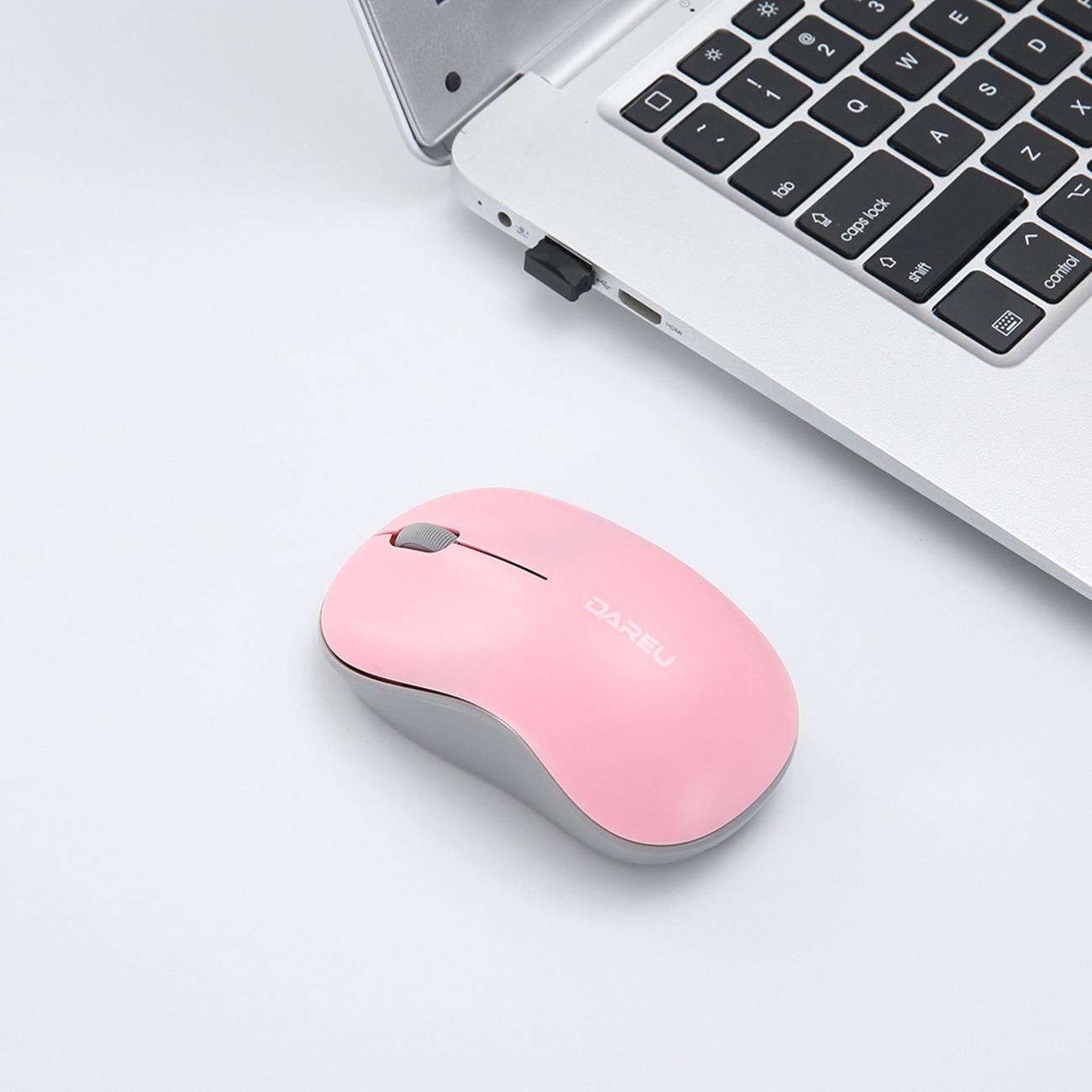 Мышь беспроводная Dareu LM106G Pink-Grey