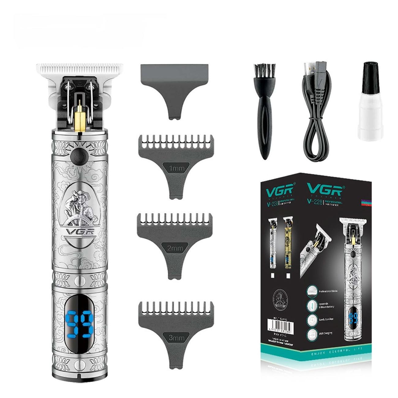 Машинка для стрижки волос VGR V-228 серебристый