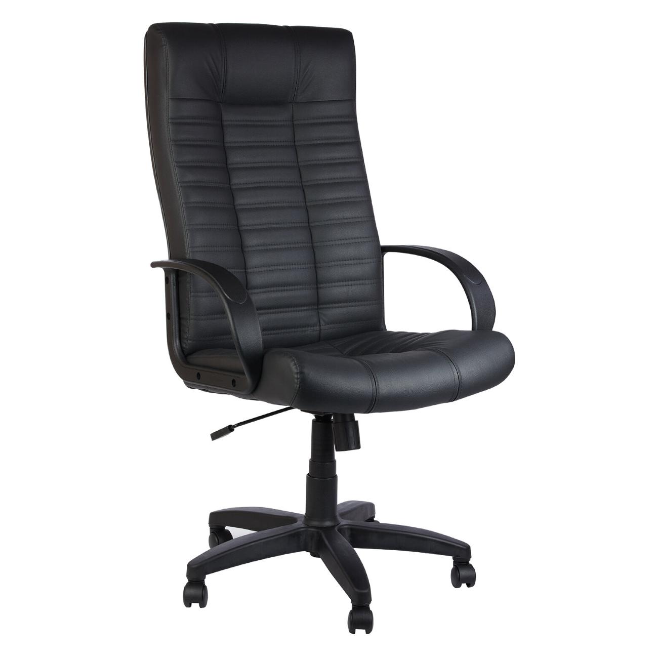 Кресло компьютерное нет бренда Атлант, монолит. каркас, кожа, черное