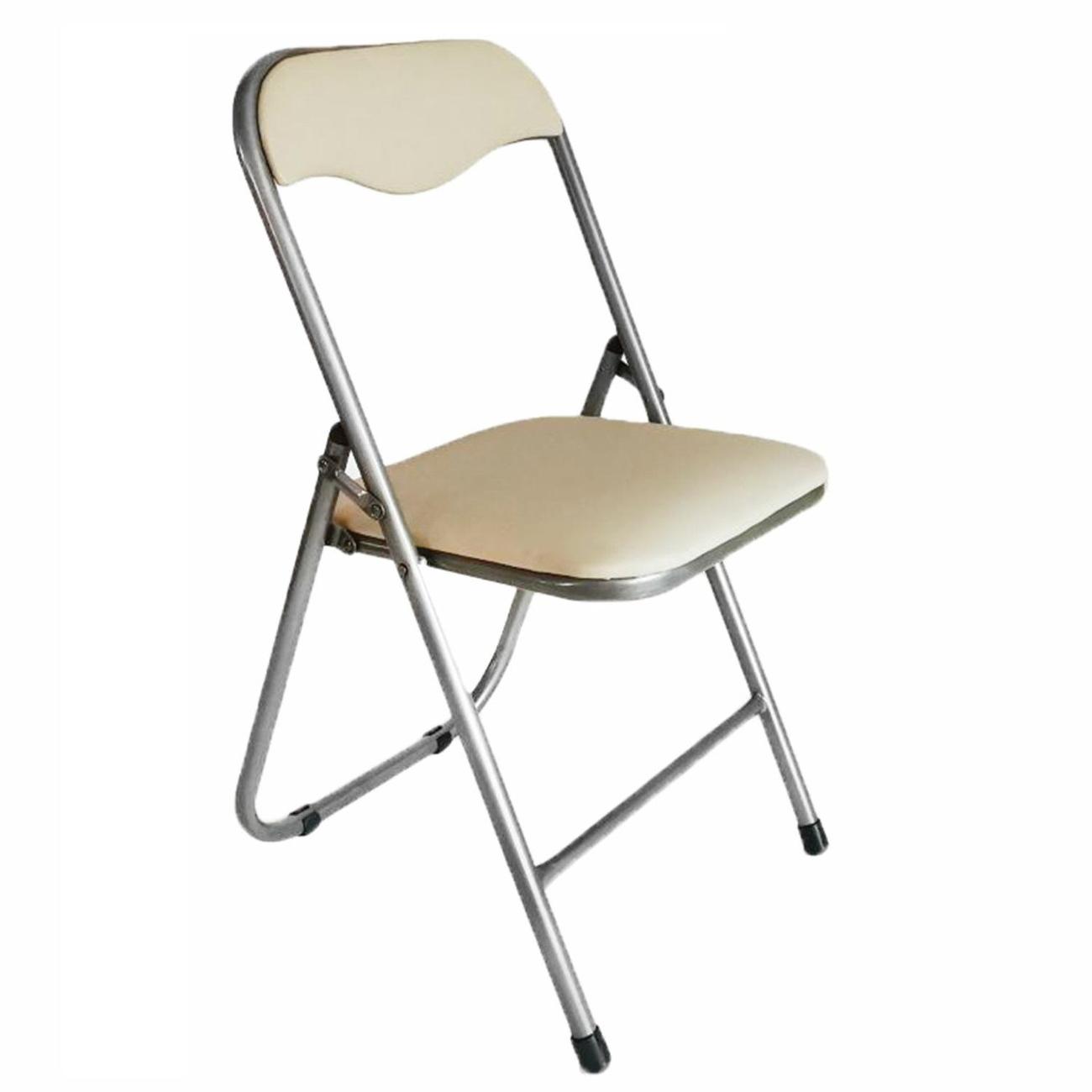 Кресло компьютерное РС04, серебр.каркас, кожзам бежевый