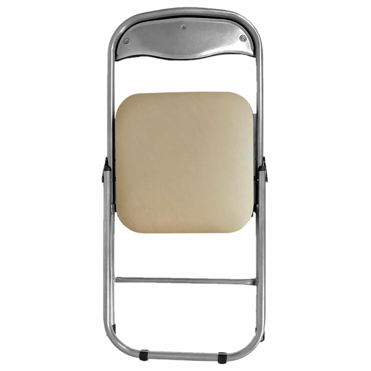 Кресло компьютерное РС04, серебр.каркас, кожзам бежевый