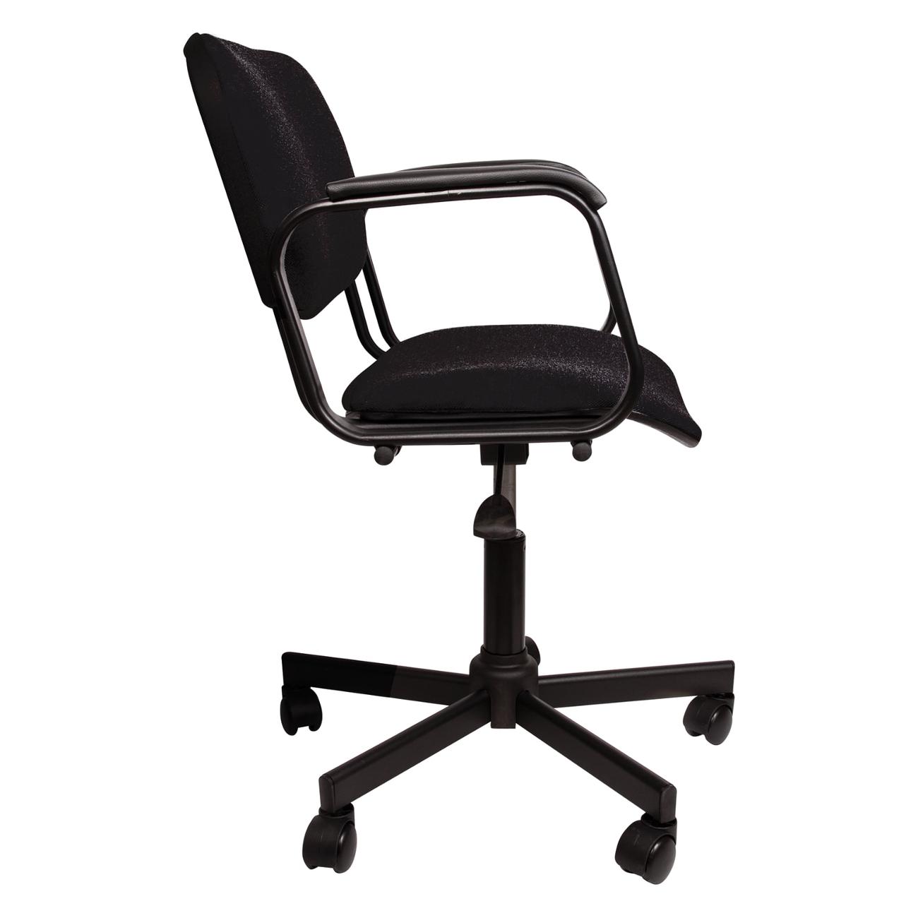 Кресло компьютерное нет бренда КР08, с подлокотниками, черное