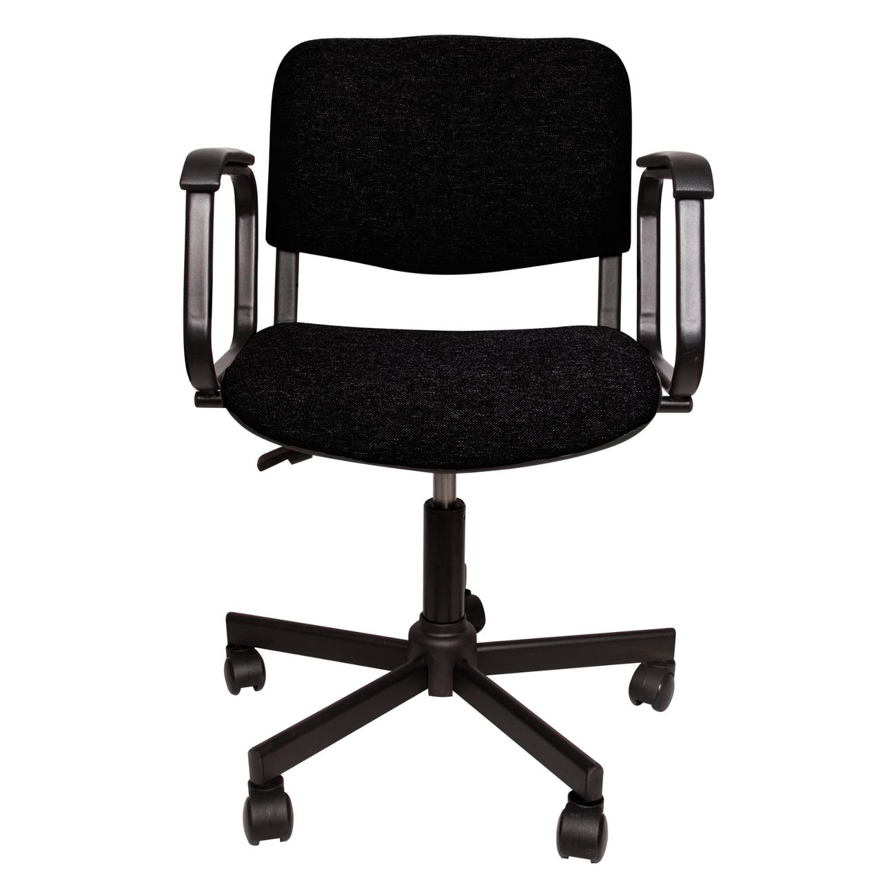 Кресло компьютерное нет бренда КР08, с подлокотниками, черное