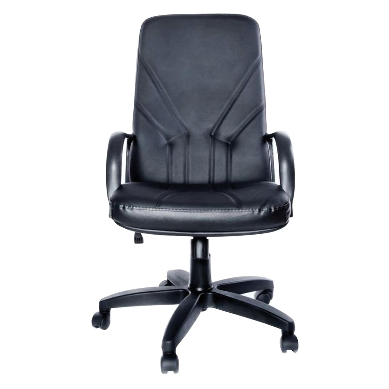 Кресло компьютерное Менеджер, кожа, монолит.каркас, черное