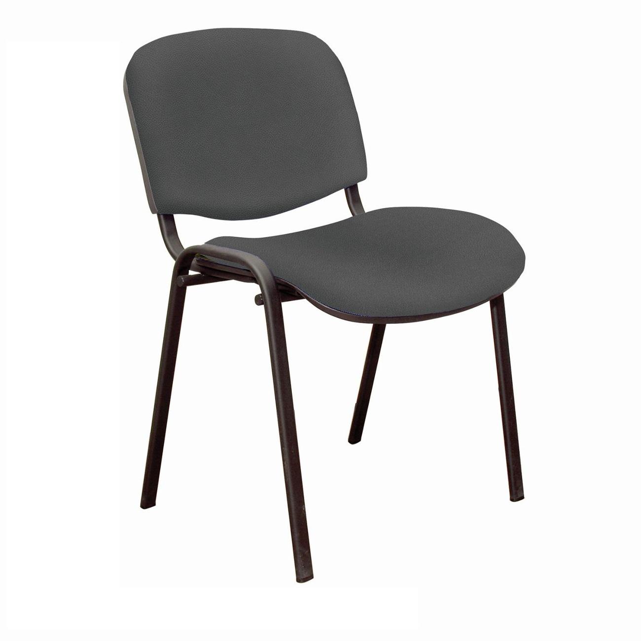 Стул-кресло офисный нет бренда ISO кожзам серый 531144