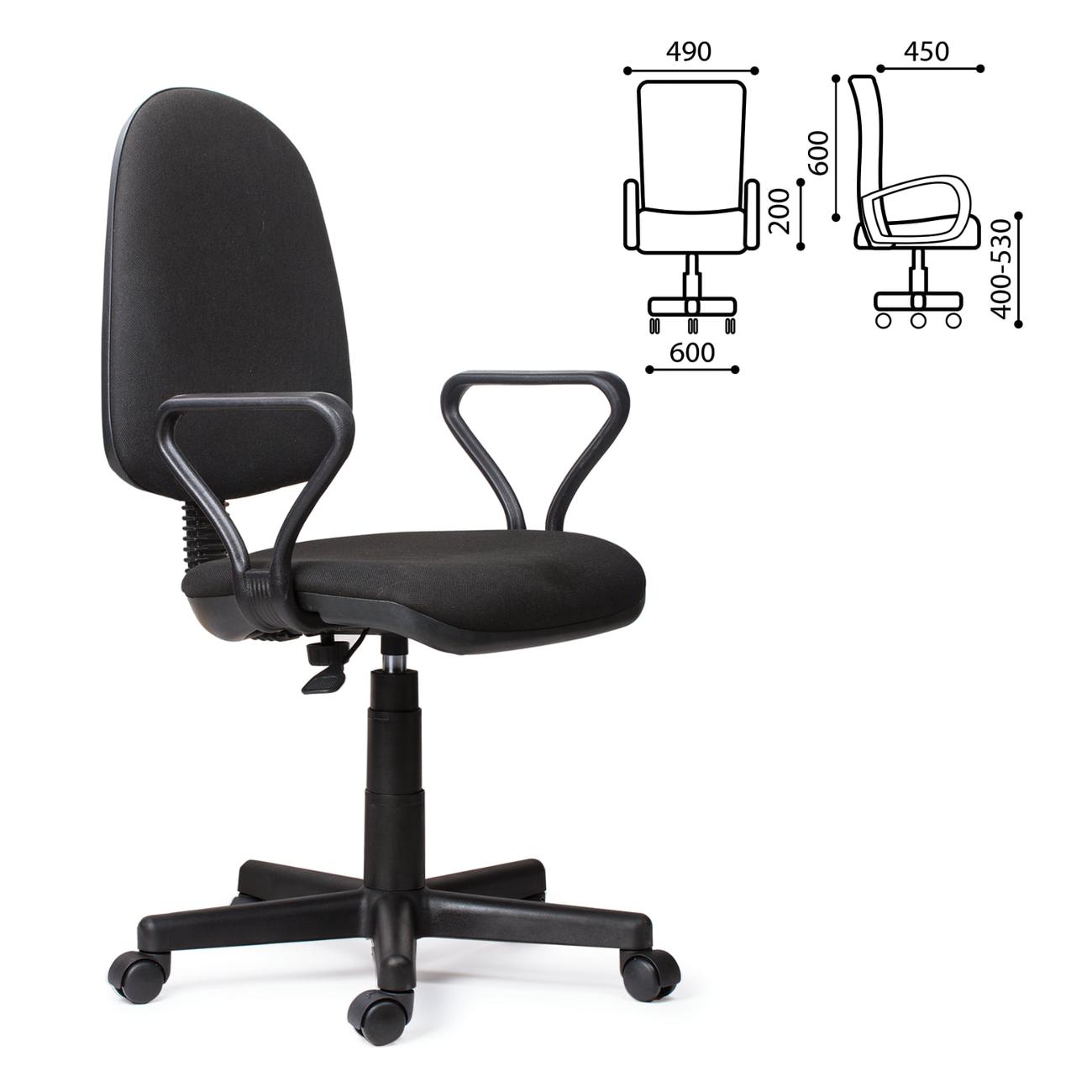 Кресло компьютерное Нет Бренда "Prestige", ткань/черый