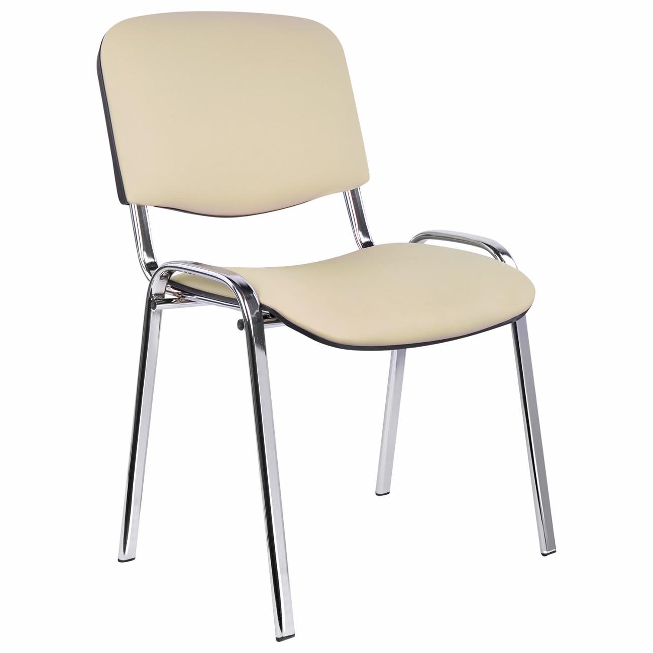 Кресло компьютерное Нет Бренда ИЗО, хром, кожзам бежевый