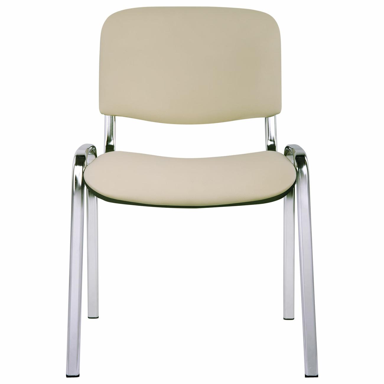 Кресло компьютерное Нет Бренда ИЗО, хром, кожзам бежевый