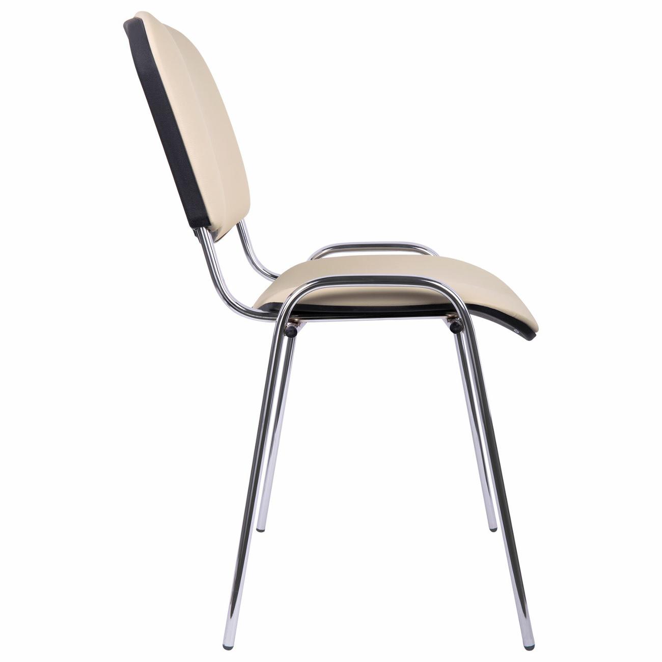 Кресло компьютерное Нет Бренда ИЗО, хром, кожзам бежевый