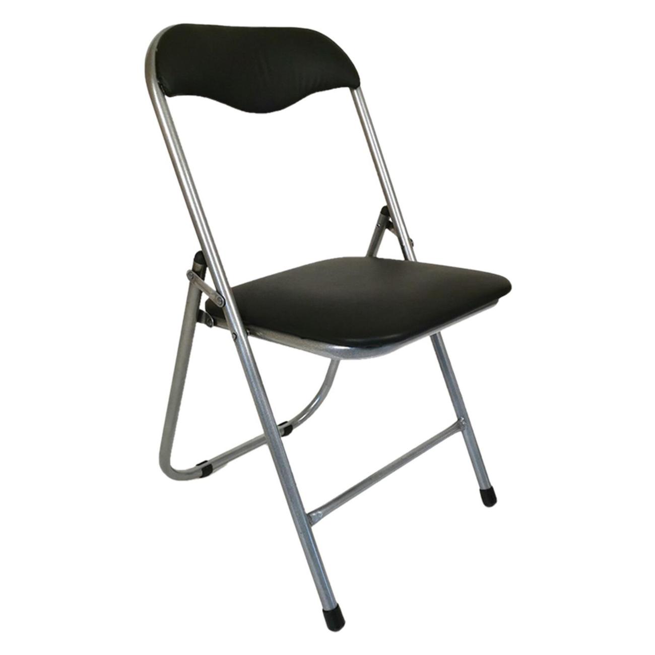 Кресло компьютерное Нет Бренда РС04, сереб.каркас, кожзам черный