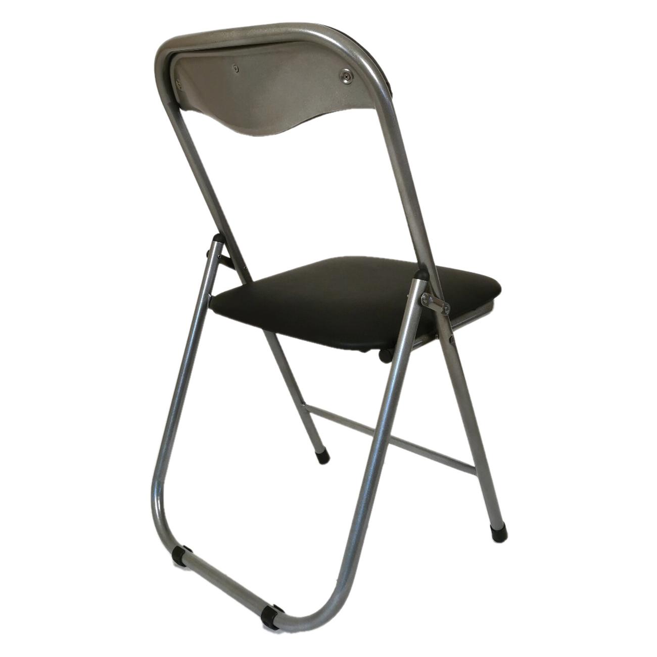 Кресло компьютерное Нет Бренда РС04, сереб.каркас, кожзам черный