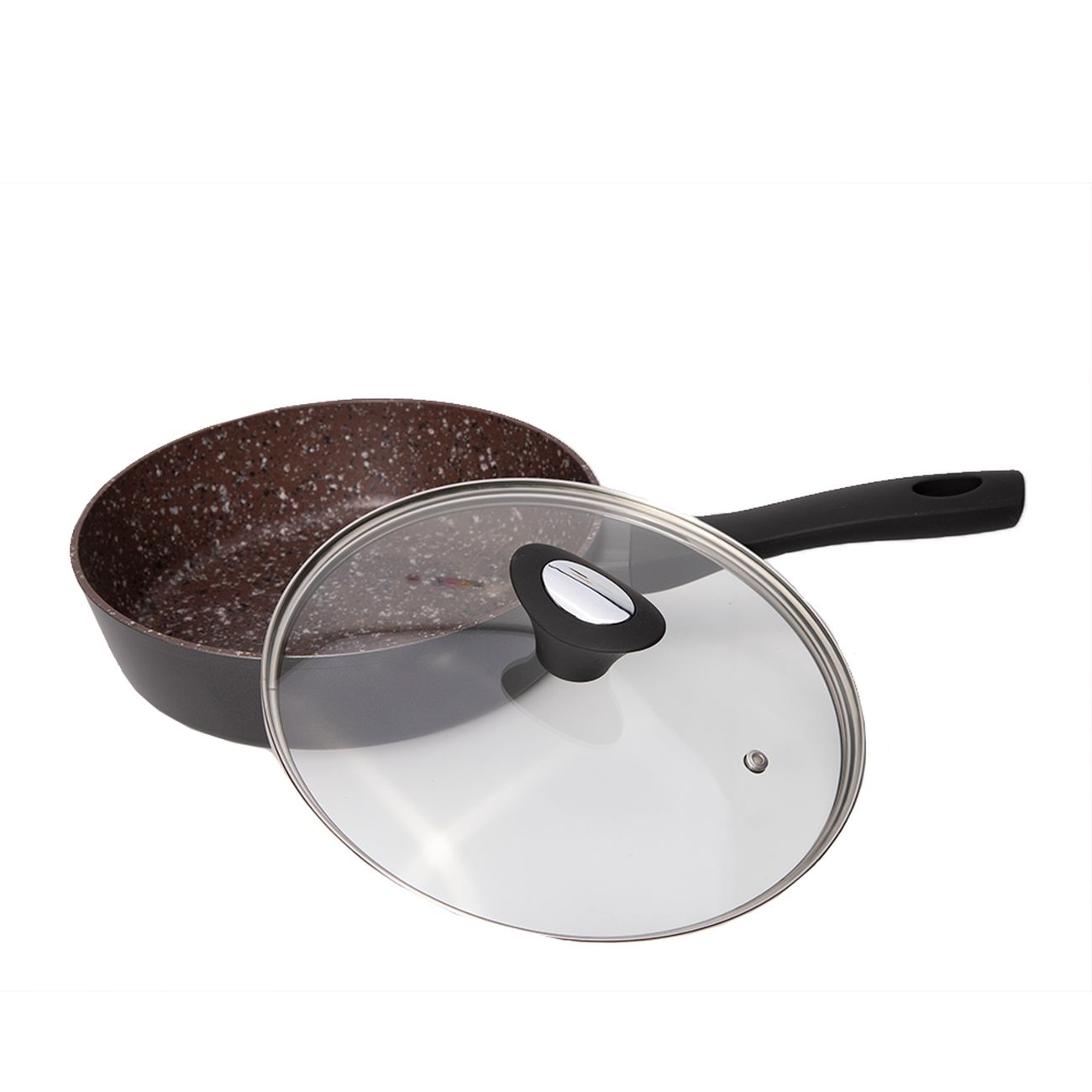 Сковорода с гранитным покрытием Kelli с крышкой 24см KL-4088B-24