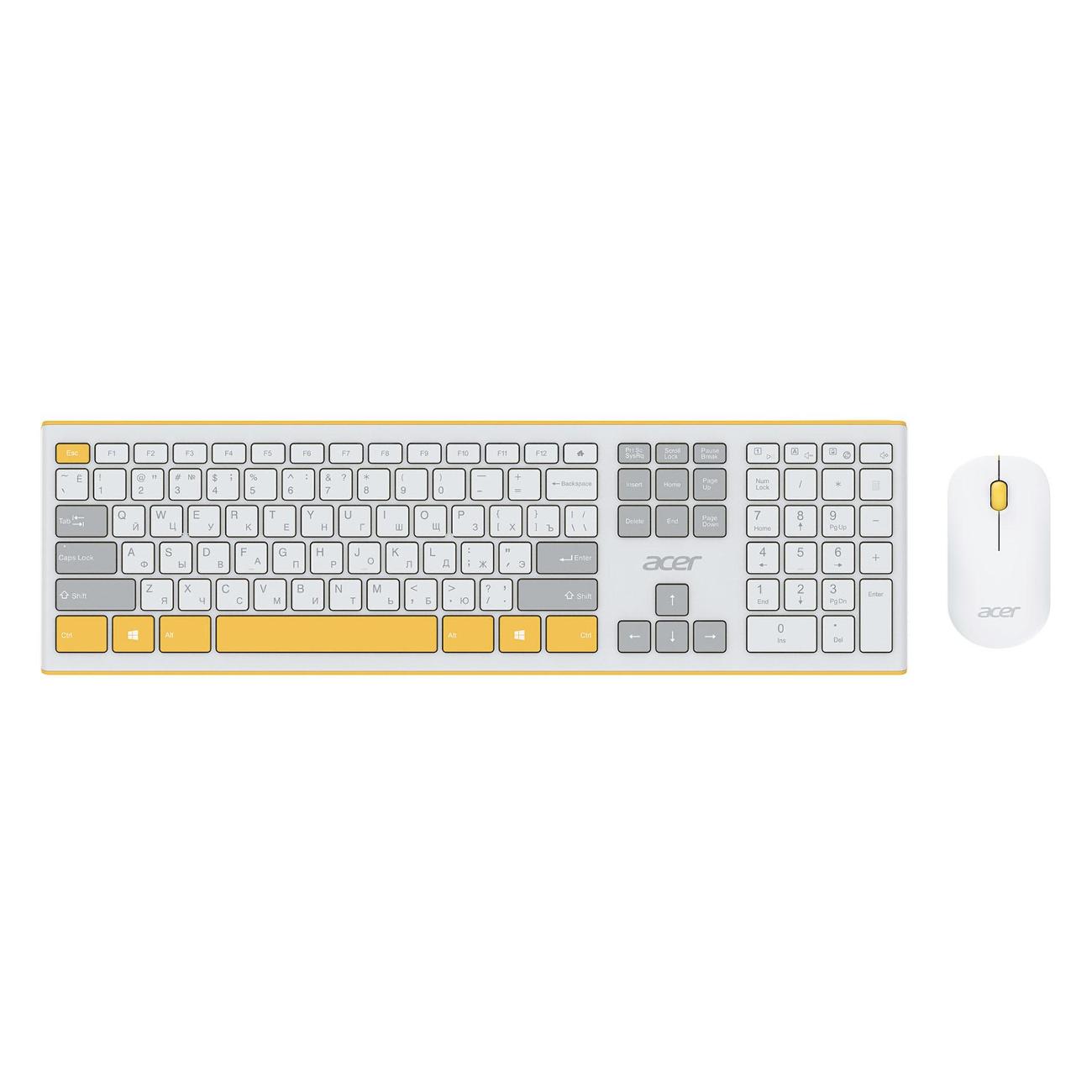 Комплект клавиатура+мышь Acer OCC200 Yellow Gray фото