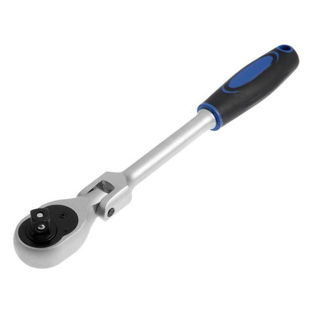 Вороток с трещоткой Тундра квадрат 1/2" поворотная головка 72 зубца CrV