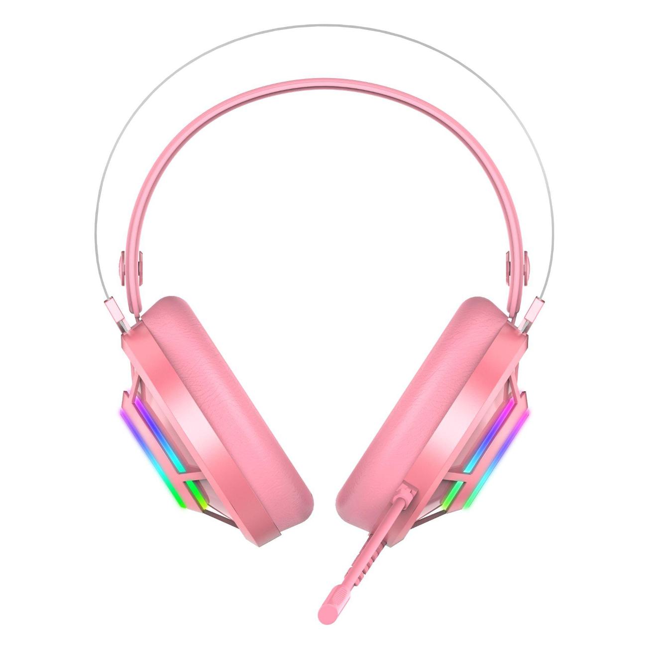 Игровые наушники проводные Dareu EH469 Pink