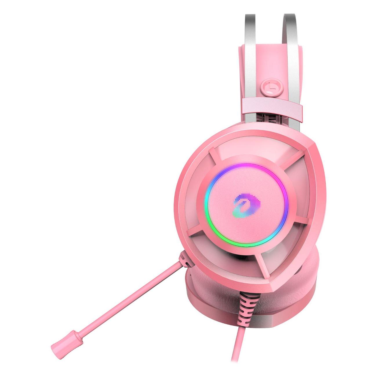 Игровые наушники проводные Dareu EH469 Pink