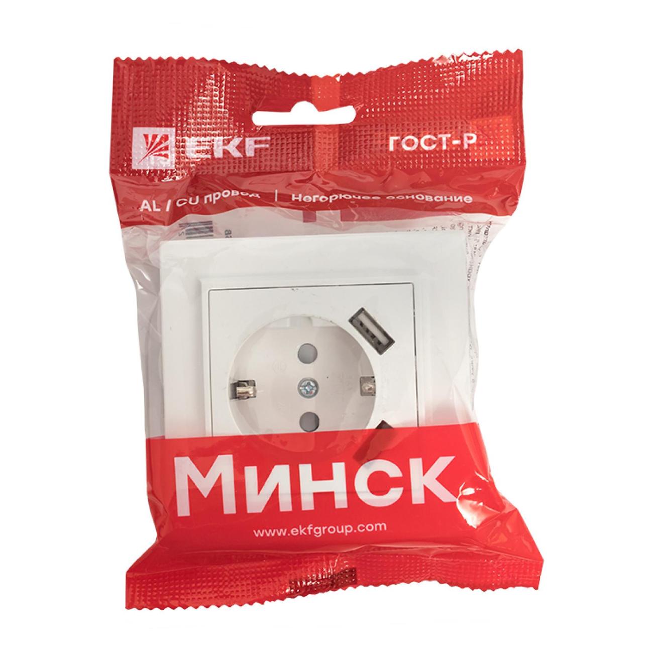 Розетка EKF ERR16-028-100-2USB