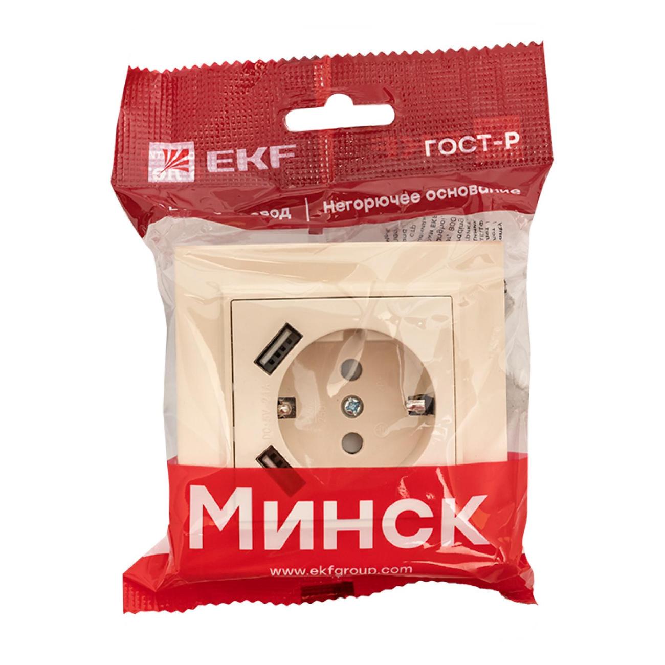 Розетка EKF ERR16-028-200-2USB