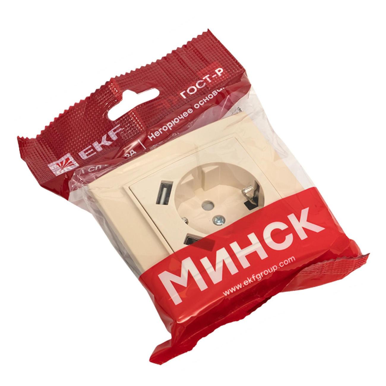 Розетка EKF ERR16-028-200-2USB