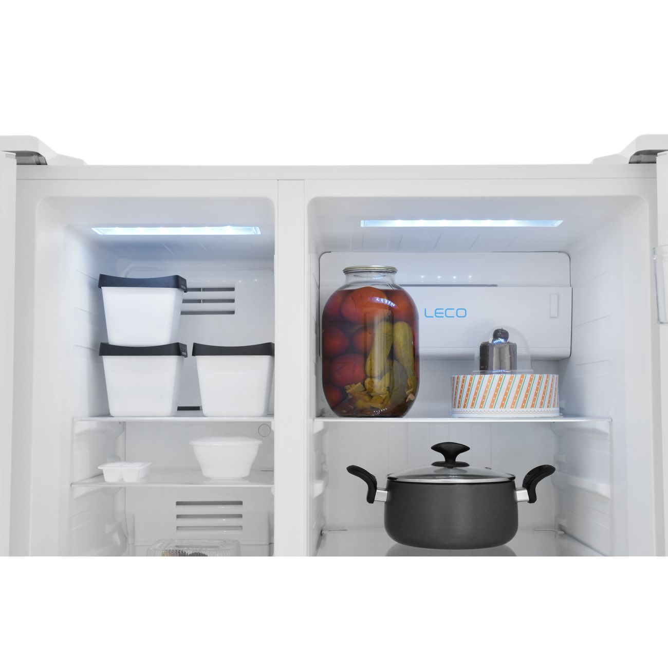 Холодильник (Side-by-Side) ZUGEL ZRSS630W, белое стекло