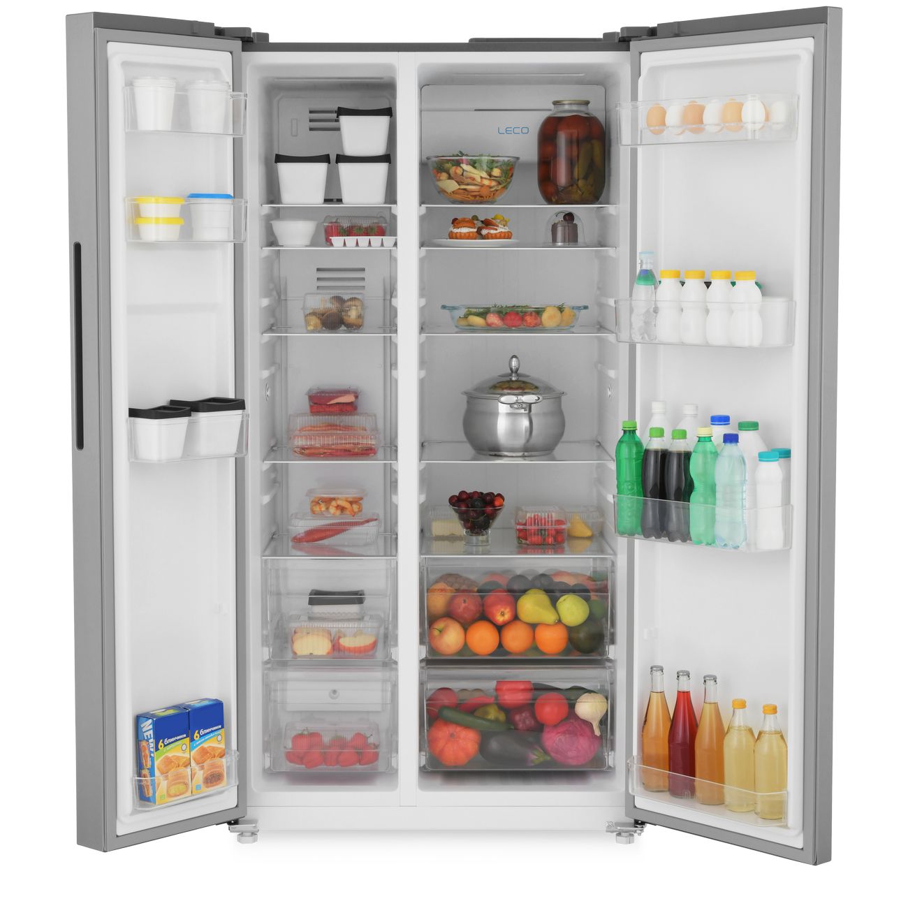 Холодильник (Side-by-Side) ZUGEL ZRSS630X, нержавеющая сталь