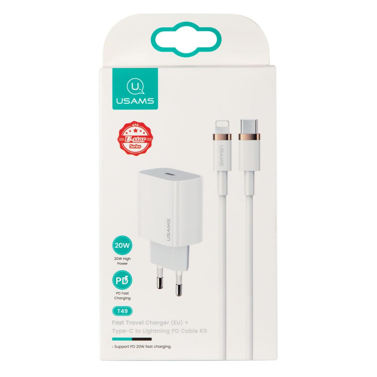 Сетевое зарядное устройство для Apple Usams US-SJ484 U63