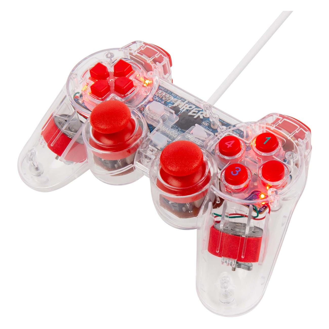 Геймпад HIPER GMP-005 Transparent+Red