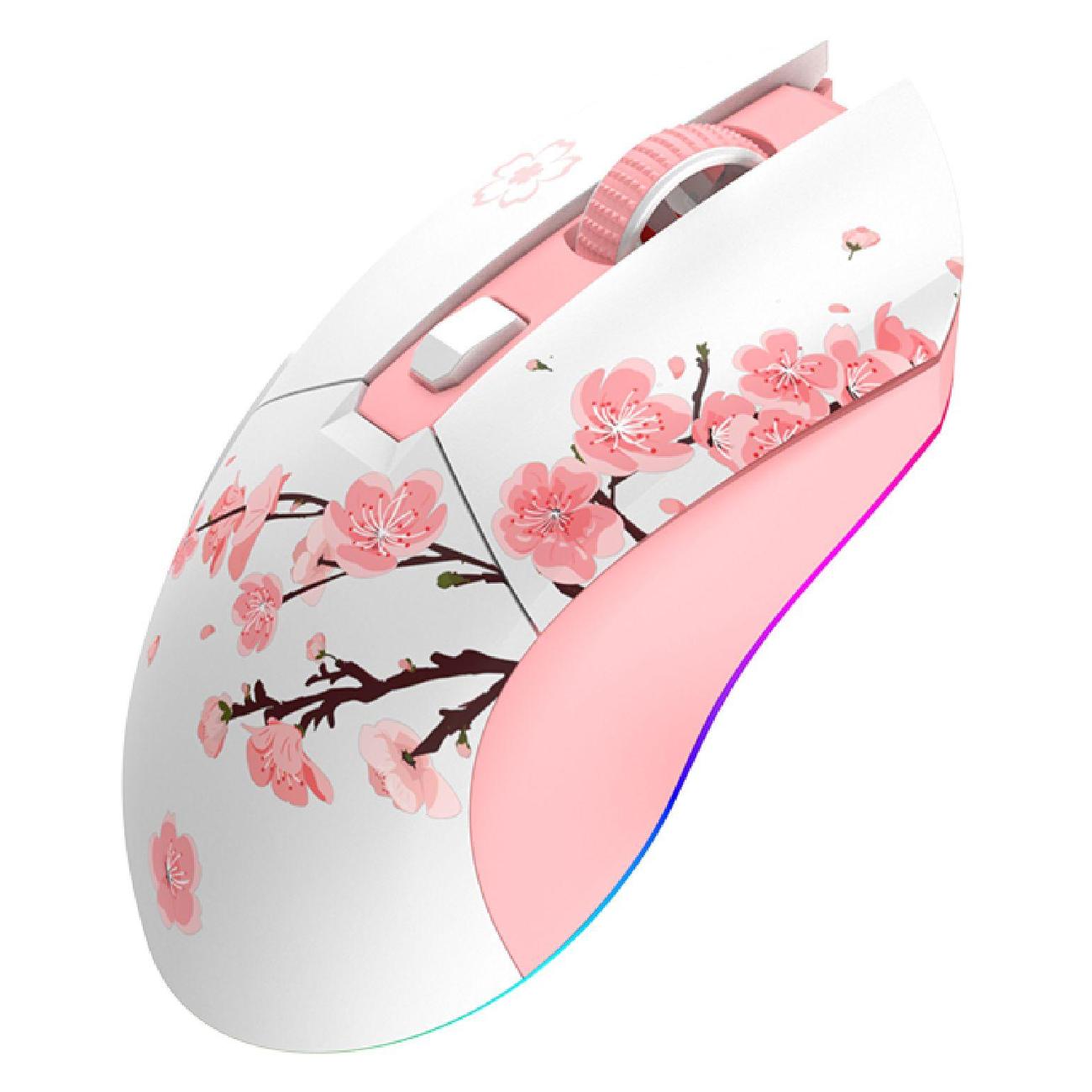 Игровая мышь беспроводная Dareu EM901X Sakura розовый