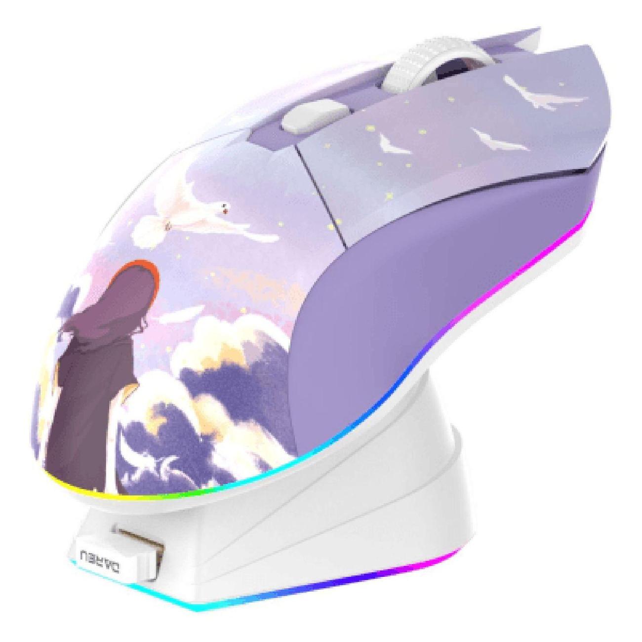 Игровая мышь беспроводная Dareu EM901X фиолетовый