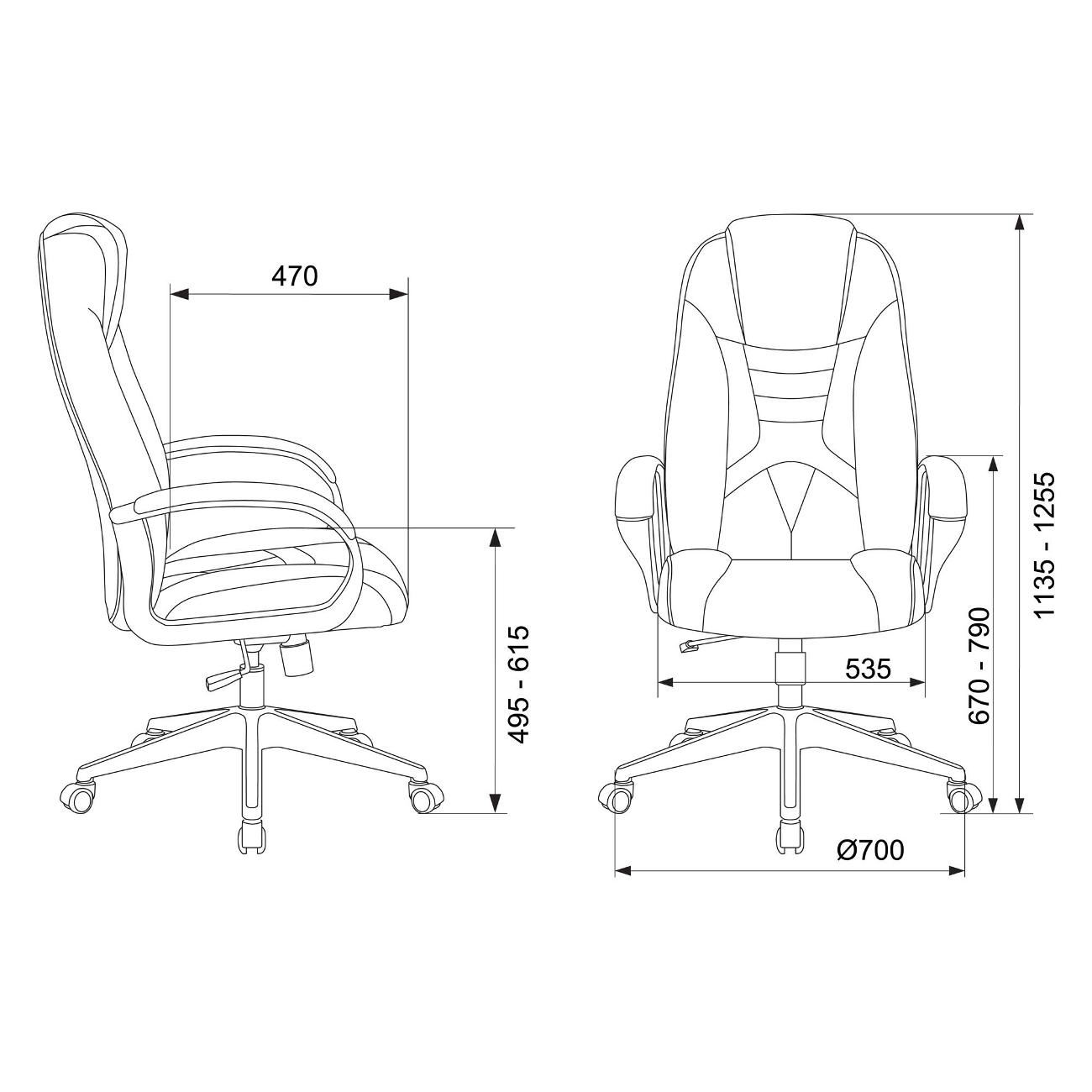 Кресло компьютерное игровое Бюрократ Zombie 8 черный