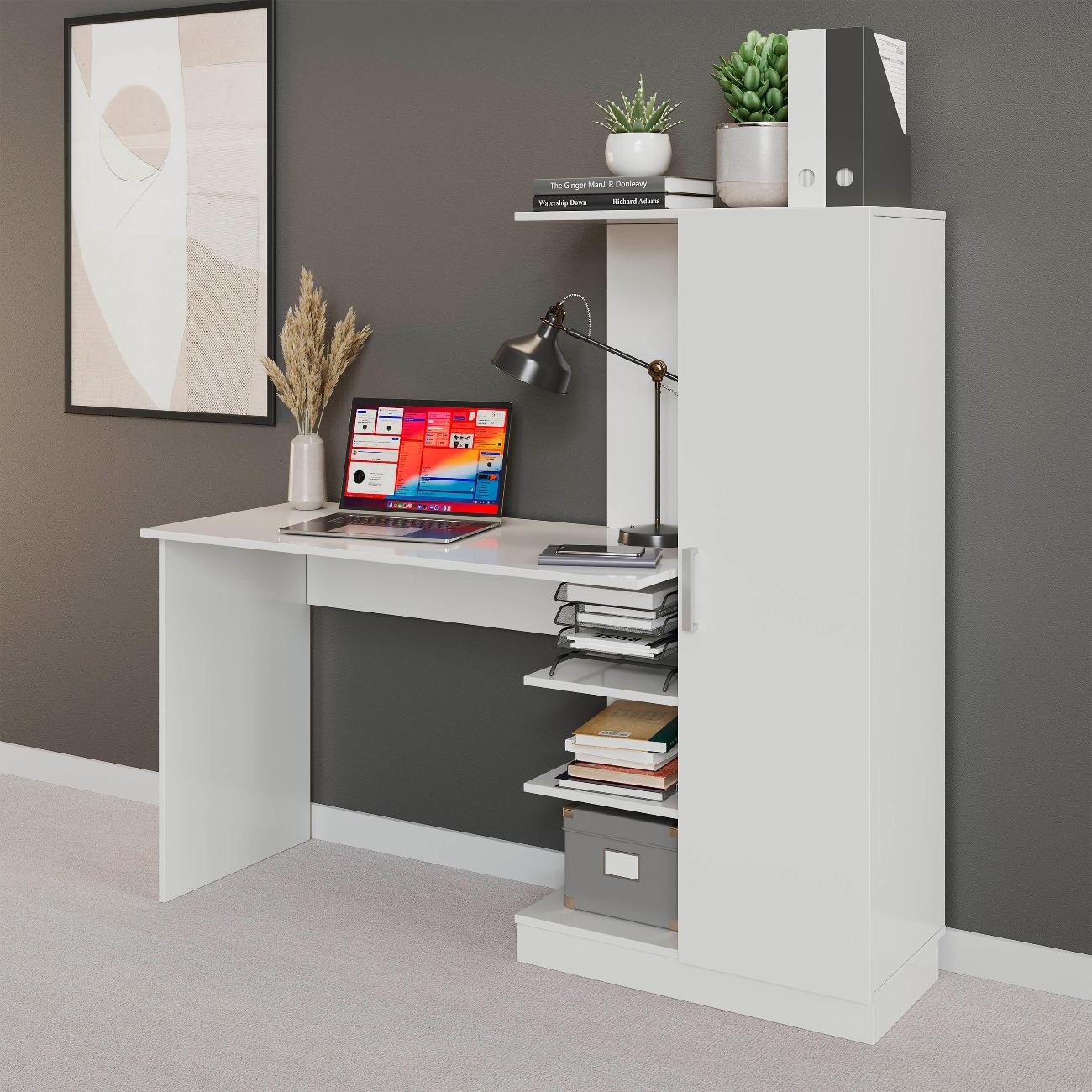 Стол компьютерный Трия Бейсик White